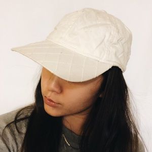 Madewell White Quilted Baseball Cap